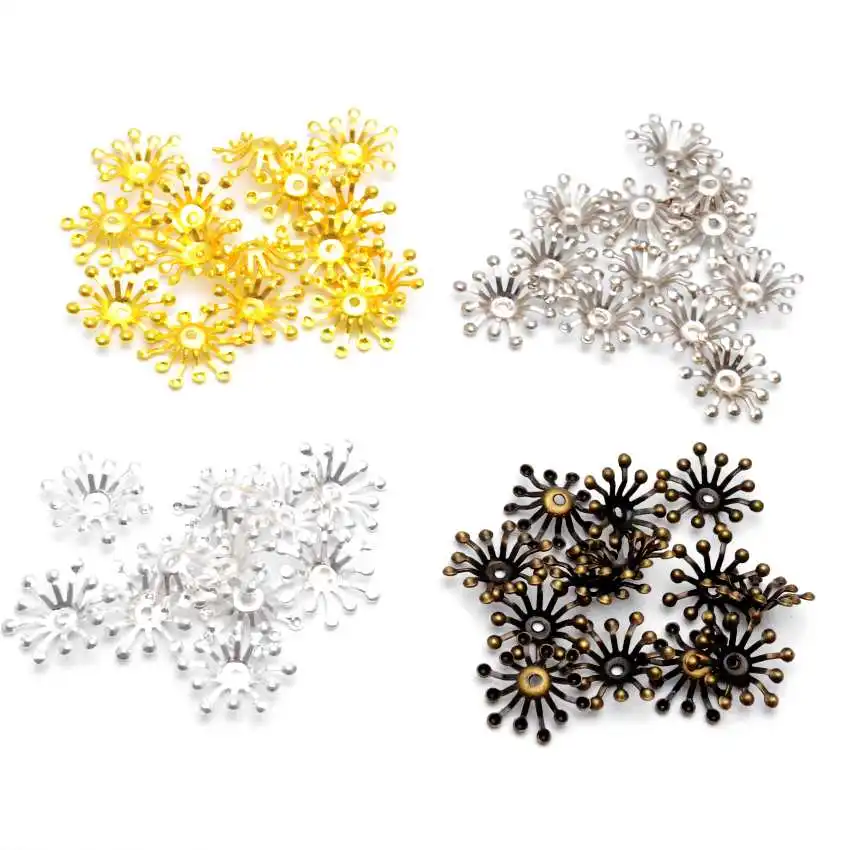 Top Trends: 100PCs Filigree Flower Wraps Connectors Embellishments Gift Decoration DIY Findings 15x13mm Shoppable Styles