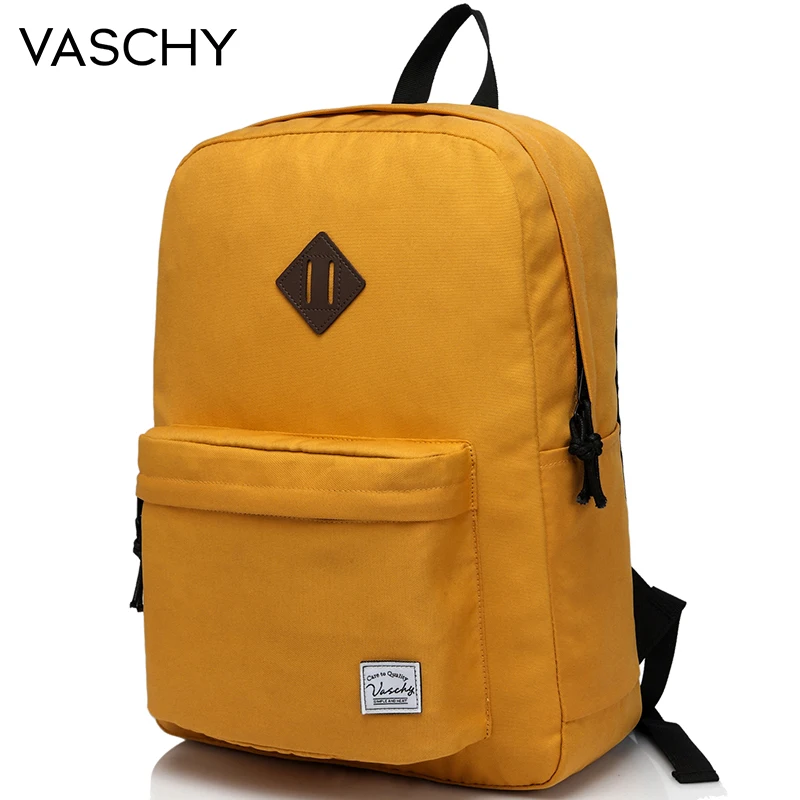 Top Trends: VASCHY School Backpack For Teenagers Travel School Bags Bookbag Fashion Classic University Student Backpacks Mochilas Yellow Shoppable Styles