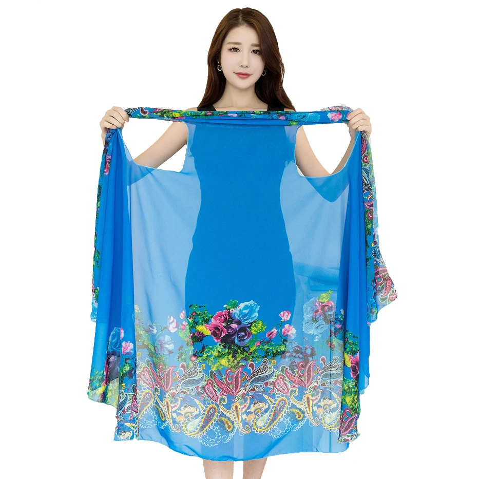 Top Trends: Magic Silk Scarf Women Shawls And Wraps Summer Beach Sunscreen Pashmina Women's Multifunction High Quality Fashion Scarves Shoppable Styles