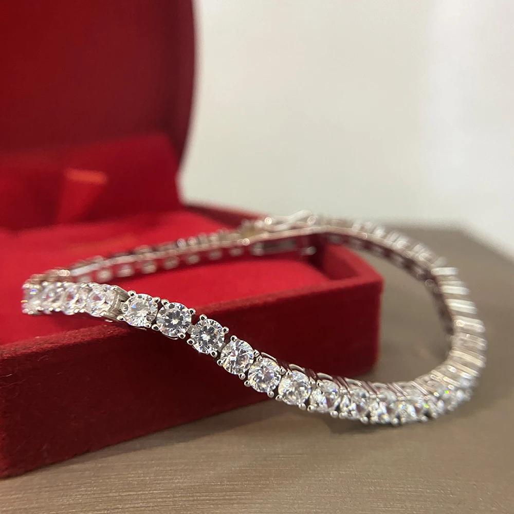 Top Trends: Pure Silver Of 16-20.5CM Tennis Bracelet Jewelry 2-4mm 5A CZ Eternal Gift For Wife Stunning Real 925 Jewellery Shoppable Styles - Image 6