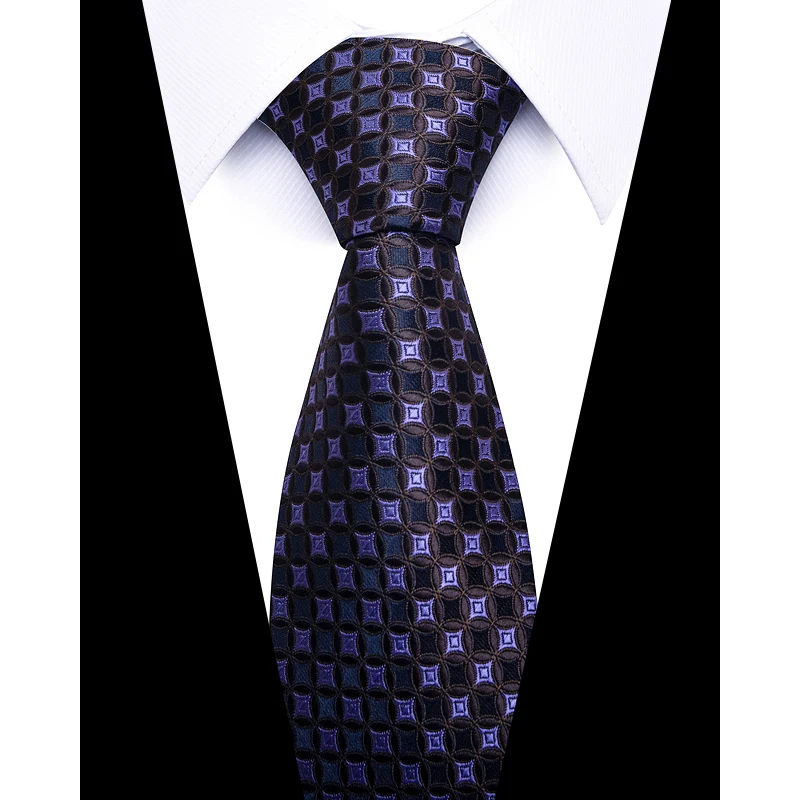 Top Trends: High Grade Hot Sale Woven Silk Gravatas Tie Men Black Plaid Wedding Clothing Accessories Male Easter Day Shoppable Styles