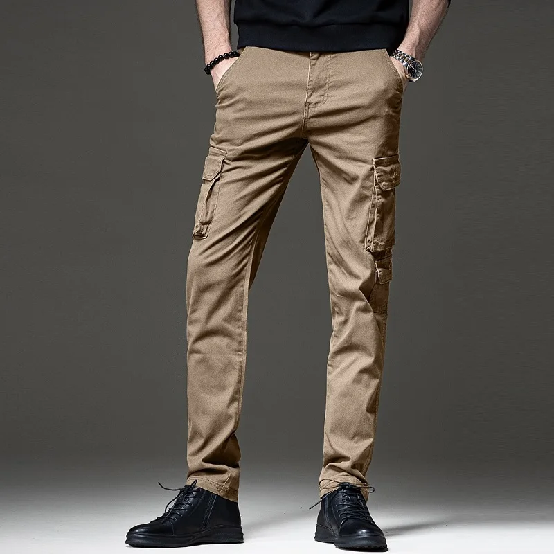 Top Trends: Autumn Military Tactical Black Cargo Pants Men Casual Cotton Straight Slim Stretch Trousers Shoppable Styles - Image 6