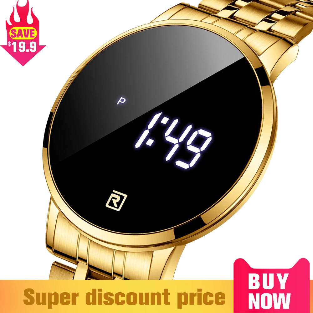 Top Trends: REWARD Digital Couple Wristwatch Touch Screen Sport Waterproof Watch Male Simple Luxury Brand Stainless Steel Watch For Man Shoppable Styles