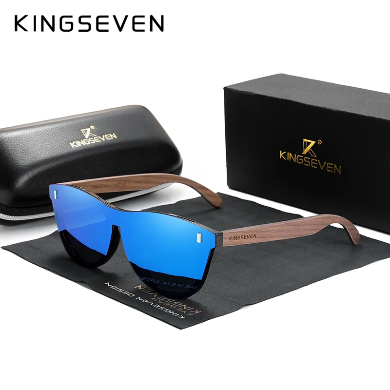 Top Trends: KINGSEVEN Exclusive Design Vintage Men&#039;s Glasses Walnut Wooden Sunglasses UV400 Protection Fashion Square Sun Glasses Women 5510 Shoppable Styles