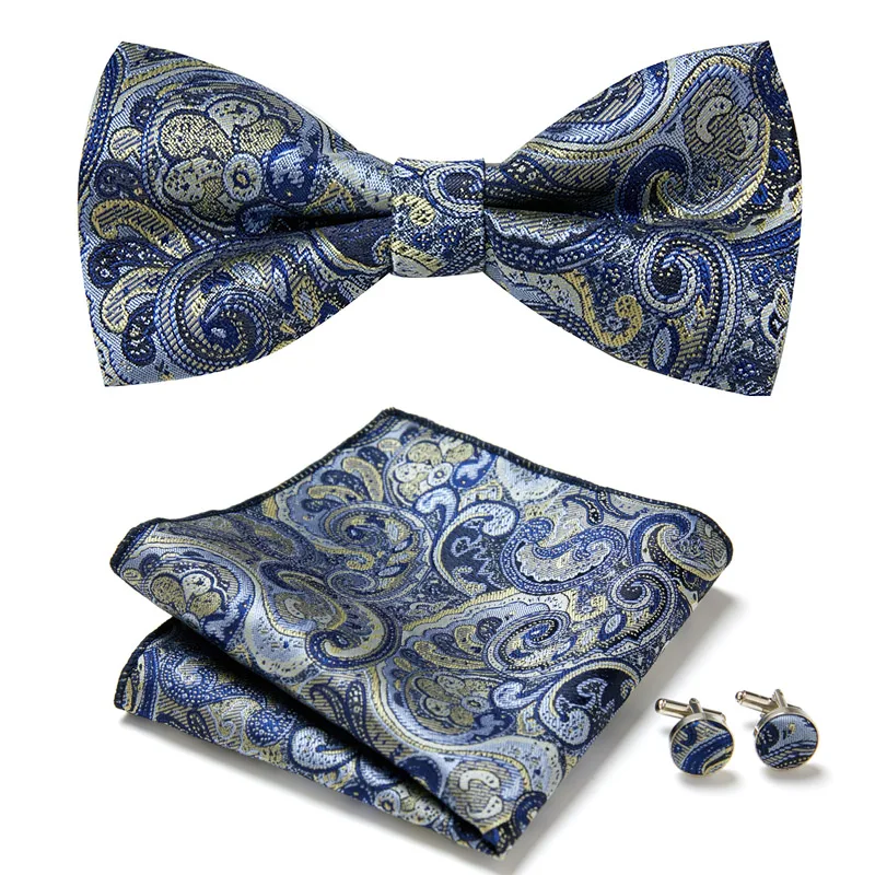 Top Trends: New Paisley Bow Tie For Men Wedding Bowtie Handkerchief Cufflink Set Noeud Papillon Silk Pajaritas Cravat Female Male Shoppable Styles