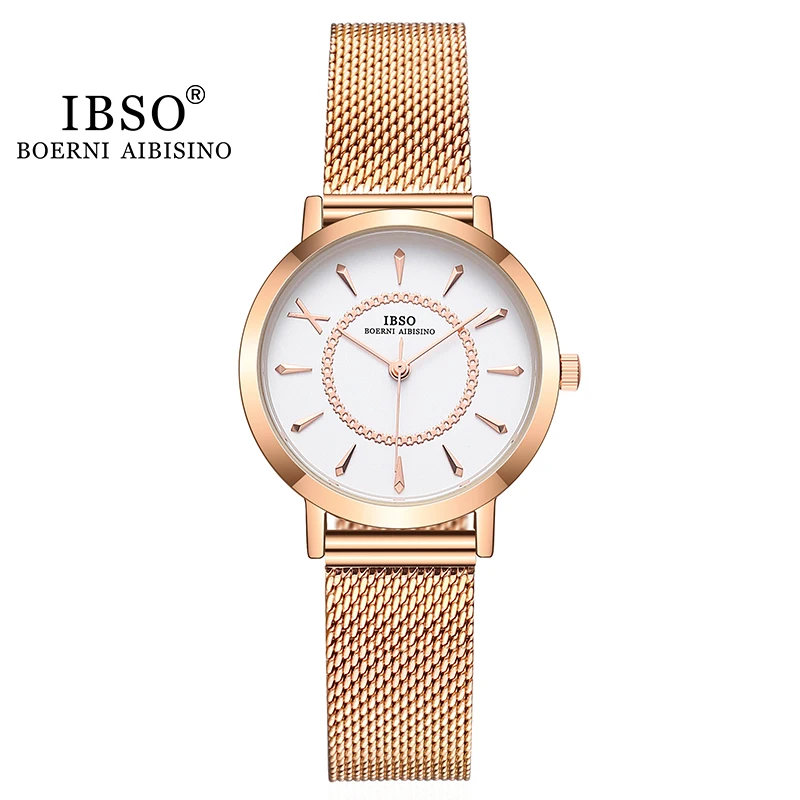 Top Trends: IBSO Japan Quartz Movement Elegant Style Women's WristWatched Ladies Stainless Steel Mesh Rose Gold Waterproof Watches For Women Shoppable Styles