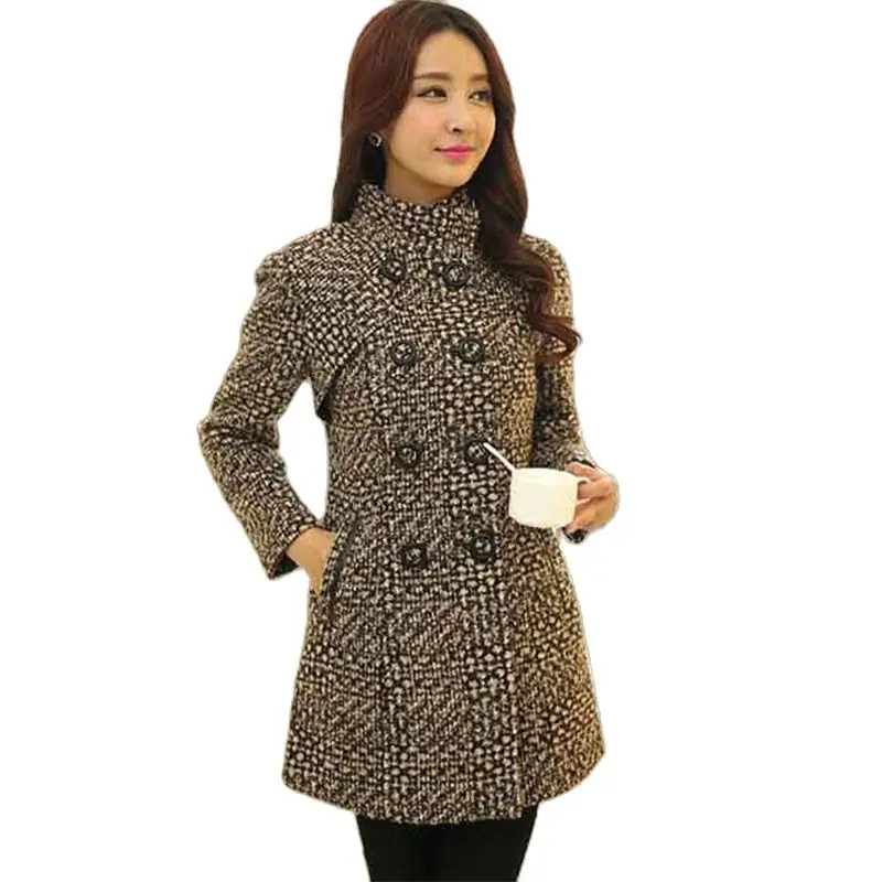 Top Trends: Women New Autumn Winter Mid-Length Fashion Woolen Jacket Female Middle-Aged Mother Wear Plaid Thicken Woolen Coat A977 Shoppable Styles