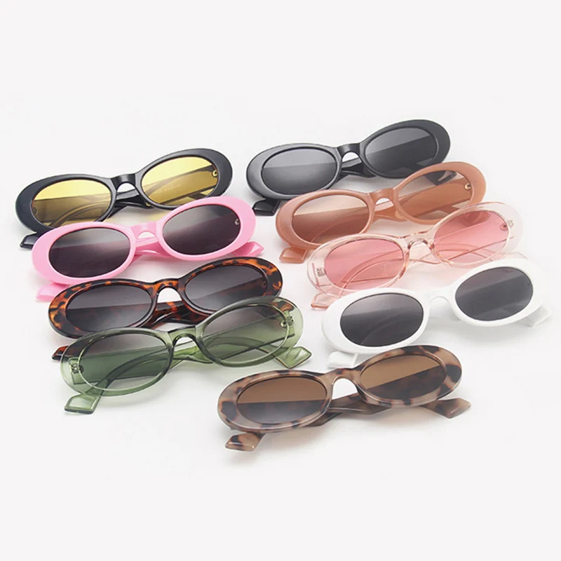 Top Trends: SO&EI Ins Popular Fashion Small Oval Sunglasses Women Vintage Leopard Jelly Color Eyewear Men Trending Sun Glasses Shades UV400 Shoppable Styles - Image 4