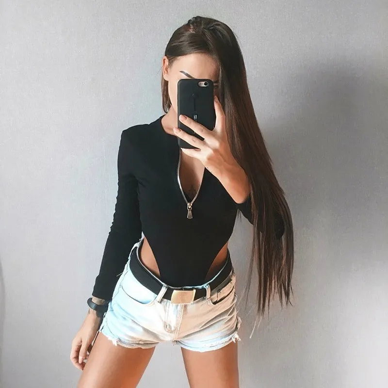 Top Trends: 2021 Spring Women Fashion Black Jumpsuits Zipper Fitness Long Sleeve Tight Elastic Bodysuits Women High Wasit Rompers Overalls Shoppable Styles