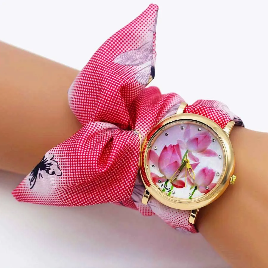 Top Trends: Shsby 2020 Women's Watches Fashion Floral Cloth Ladies Watches Flower Bracelet Clock Dress Wristwatch Luxury Relogio Feminino Shoppable Styles