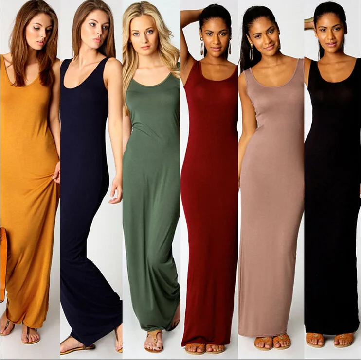 Top Trends: Sexy Summer Tank Women Dress 2023 Fashion Sleeveless Bodycon Evening Party Club Long Dresses Women Clothes Plus Size Femme Robe Shoppable Styles