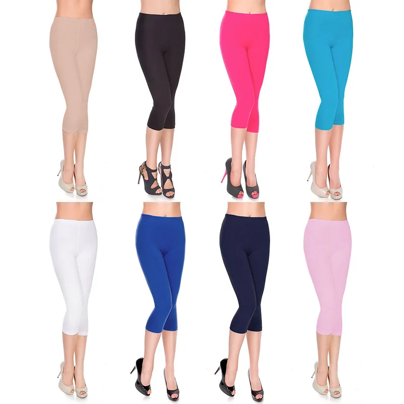 Top Trends: Ice Silk Short Leggings Women Summer Ultra Thin Pants Leggings Elastic Slim Short Capris Girl Basic Bodycon Under Jeggings Shoppable Styles