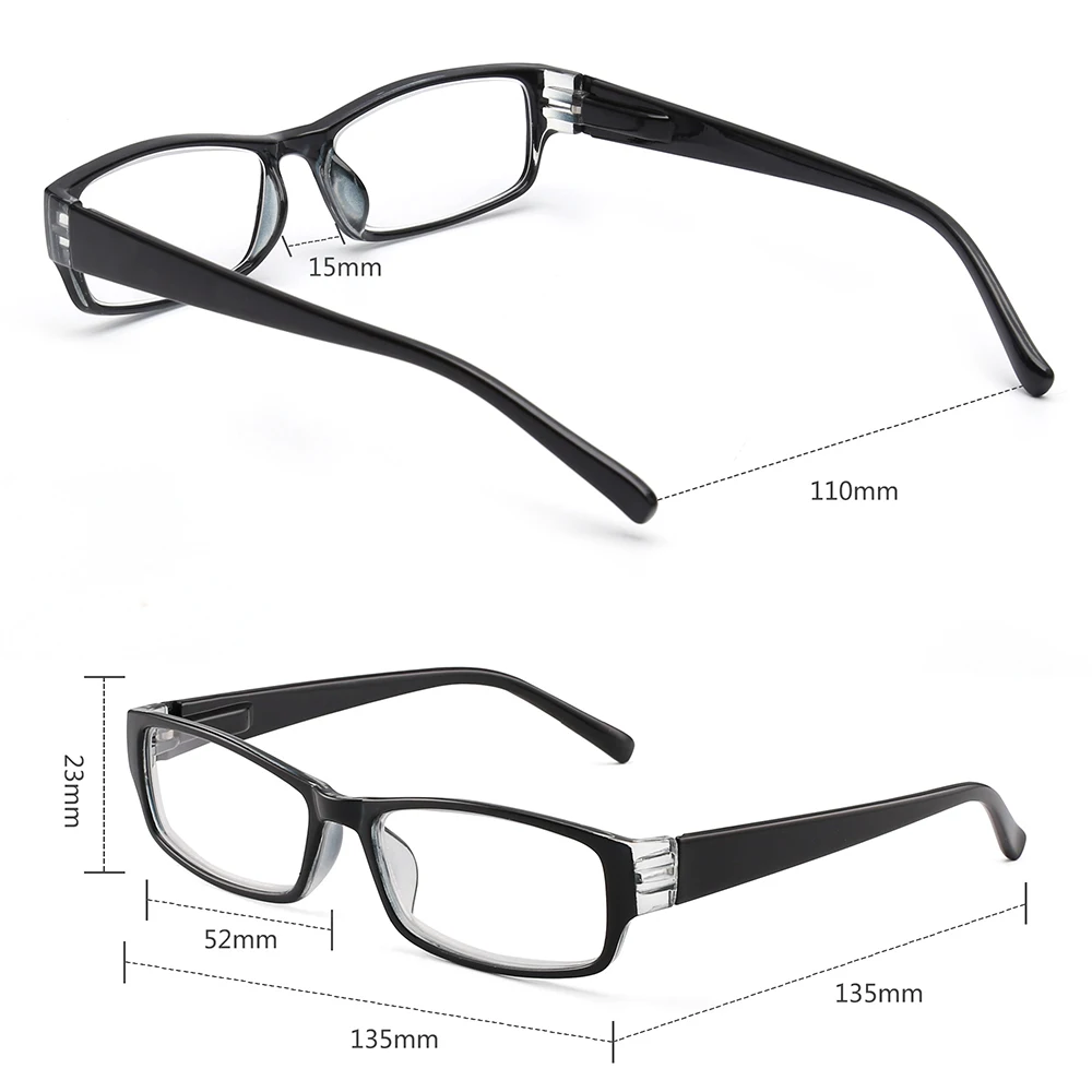 Top Trends: JM Rectangle Women Men Reading Glasses Spring Hinge Magnifier Diopter Presbyopic Reading Glasses Square Shoppable Styles - Image 4