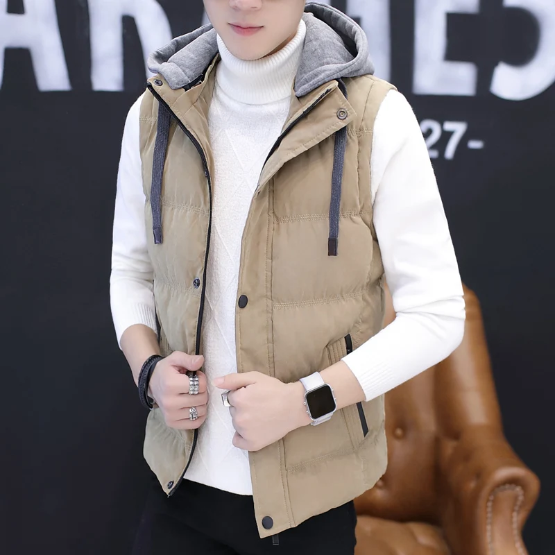 Top Trends: New Korean Men'S Trend Autumn Winter Down Cotton Campshoulder Casual Sleeveless Jacket Coat Boys' Youth Vest Shoppable Styles