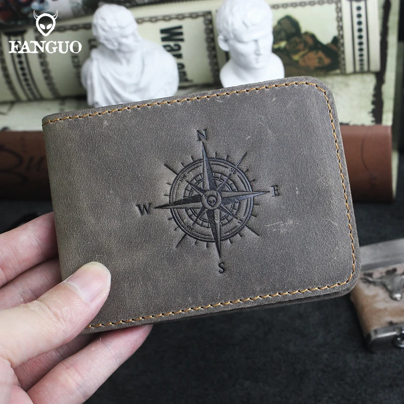 Top Trends: 3D Compass Embossed Credit Card Holder Bag Genuine Leather Driver License Holder Handmade Multi-function Card Wallet Shoppable Styles