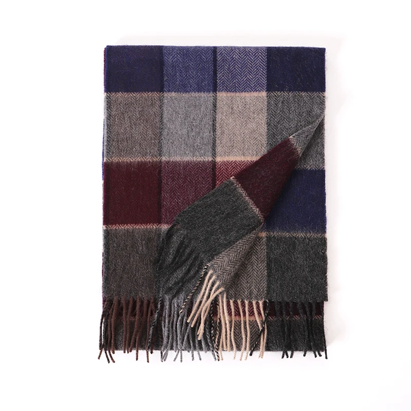 Top Trends: 2021 New Cashmere Scarf Men's Autumn And Winter Thickened Warmth Herringbone Pattern Korean Version Of Wild Wool Long Bib Shoppable Styles - Image 4