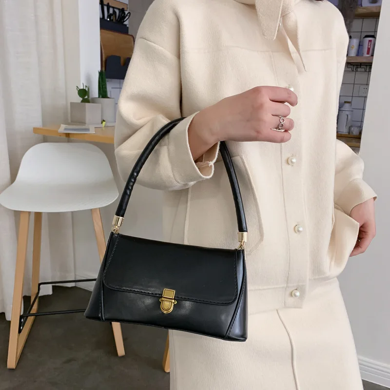 Top Trends: Handle Bag Women Retro Handbag PU Leather Shoulder Bag Underarm Vintage Top Handle Bag Female Small Subaxillary Bags Day Clutch Shoppable Styles