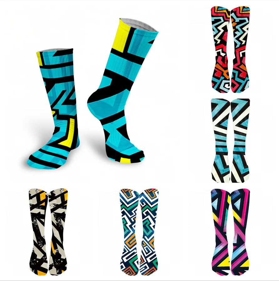 Top Trends: 3D Cool Doodle Printing Socks Fashion Trend Hip Hop Thigh High Socks Colorful Happy Funny Harajuku Cotton Warm Long Socks Shoppable Styles