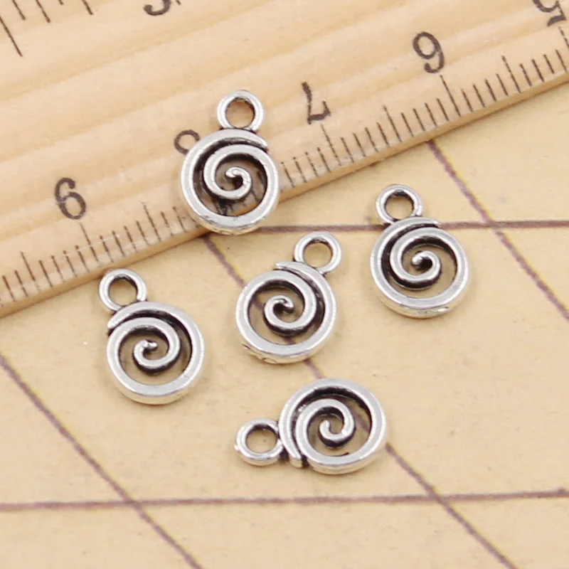 Top Trends: 30pcs Charms Spiral Screw Helix Spire Volution 12x8mm Tibetan Silver Color Pendants Antique Jewelry Making DIY Handmade Craft Shoppable Styles