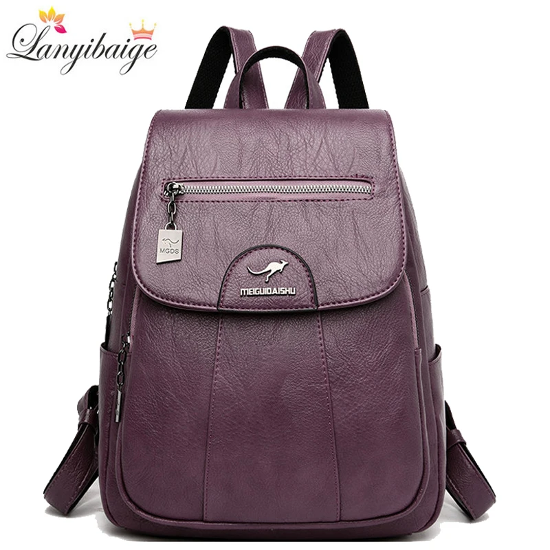 Top Trends: Brand Designer Bag Ladies Backpack High Quality Leather Travel Back Pack Large Capacity School Bags Shoulder Bags For Women 2023 Shoppable Styles