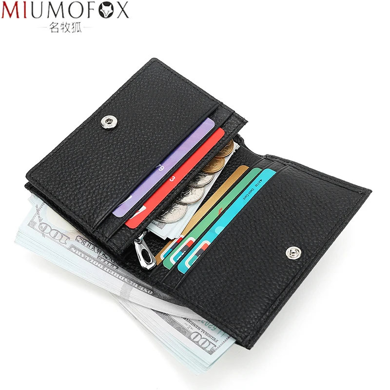 Top Trends: 2023 Genuine Leather Little Wallet For Men Male Brand Short Small Women&#039;s Purse Card Holder With Zipper Coin Pocket Money Bag Shoppable Styles