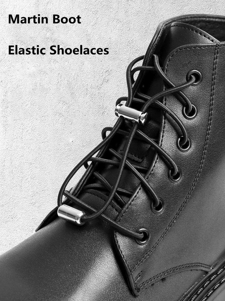 Top Trends: Round No Tie Shoe Laces Elastic Metal Lock Shoelaces Without Ties Sneakers Boots Shoelace Kids Adult Quick Lazy Laces For Shoes Shoppable Styles