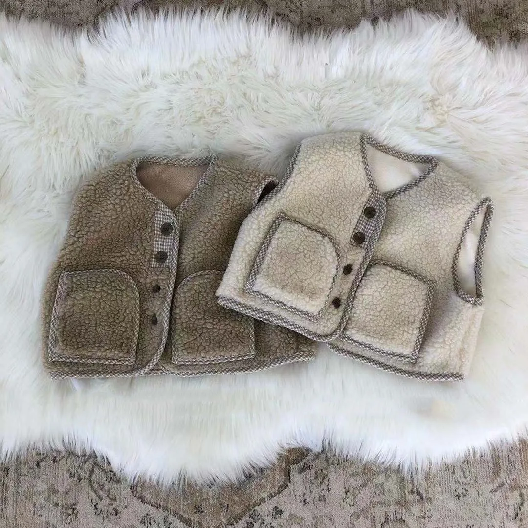 Top Trends: Autumn Winter Baby Fleece Vest Girls Sleeveless Coat Boys Windproof Cardigan Infant Lamb Wool Vest Newborn Warm Clothes Shoppable Styles