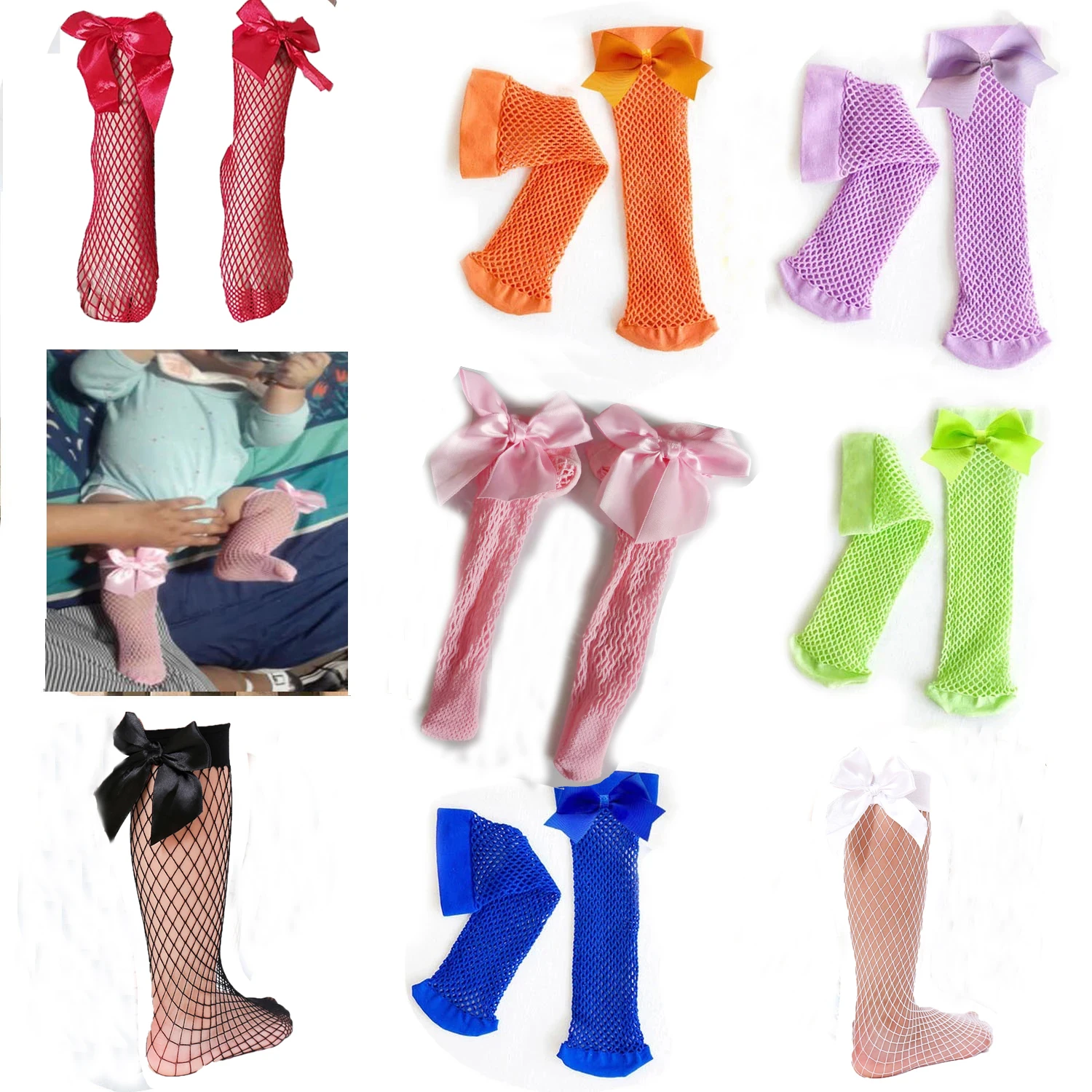 Top Trends: NEW Candy Color Fishnet Child Stockings Fashion Summer Breathable Trendy Kids Mesh Socks FIT 0-8YEARS 1PAIRS / 2PCS Shoppable Styles