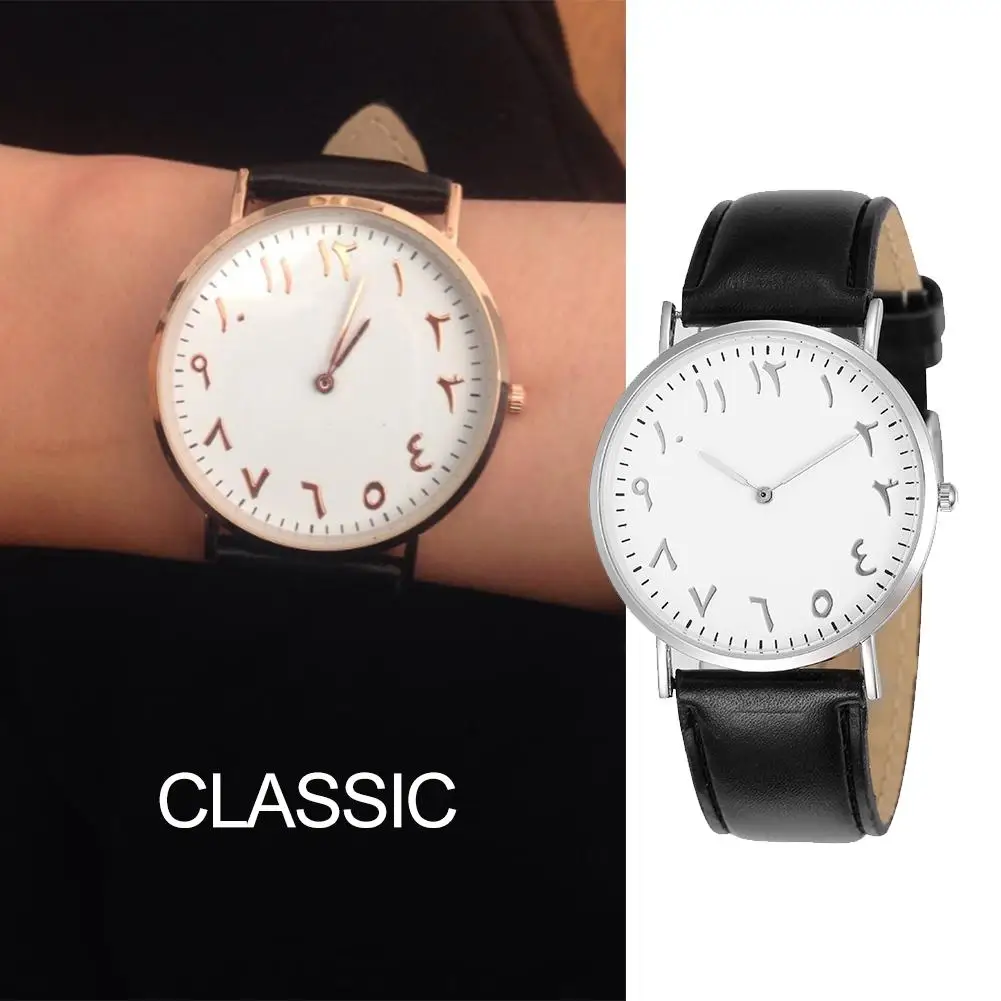 Top Trends: HOT SALES！！！Fashion Arabic Analog Round Dial Men Women Quartz Faux Leather Band Wrist Watch Wholesale Dropshipping New Arrival Shoppable Styles