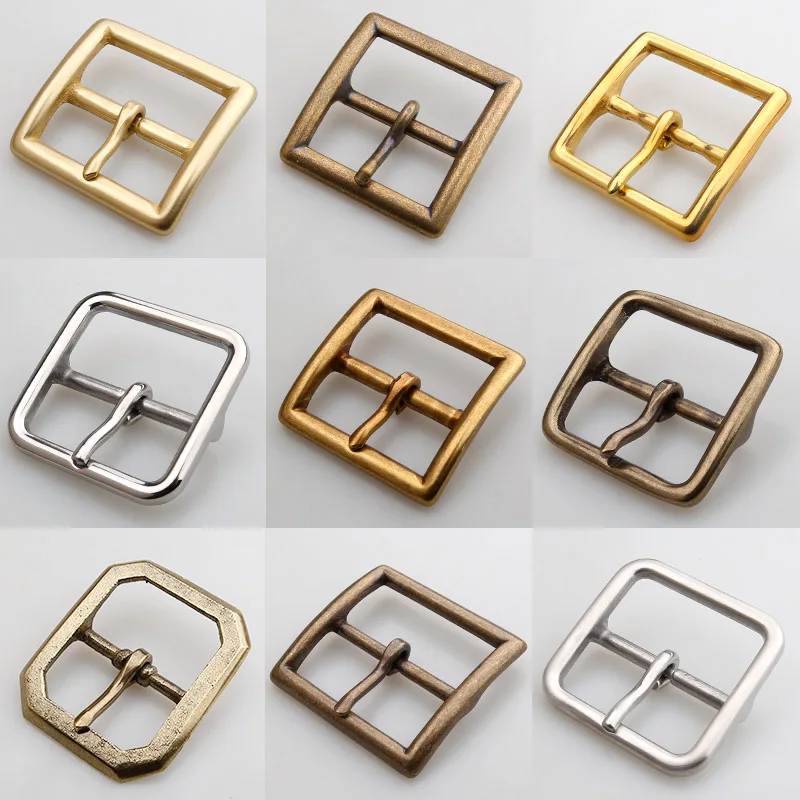 Top Trends: Solid Brass Metal Belt Buckle 40mm Belt Buckle For Men Stainless Steel Single Pin Belt Half Buckle DIY Leather Craft Buckle Shoppable Styles