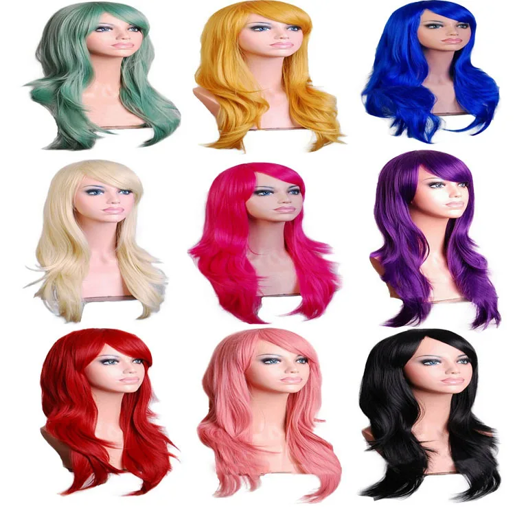 Top Trends: Similler Synthetic Anime Long Straight Wigs For Cosplay Women Heat Resistance Hair Black Blue Pink Green Yellow Red 100cm Shoppable Styles - Image 3