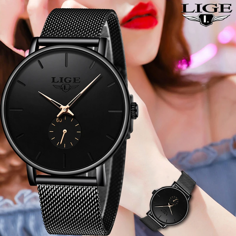 Top Trends: LIGE Womens Watches Top Brand Luxury Casual Fashion Watch Women Quartz Waterproof Clock Mesh Belt Ladies Wristwatch Ladies Watch Shoppable Styles