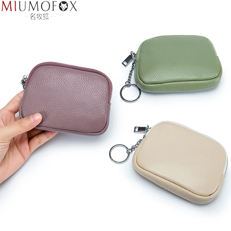 Top Trends: Slim Wallet For Women Soft Cow Leather Womens Coin Purse Genuine Leather Zipper Coin Wallet Casual Key Holder Small Money Bag Shoppable Styles