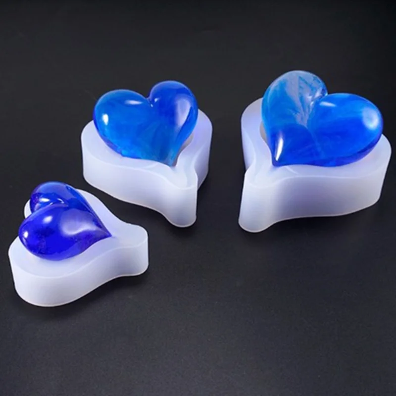 Top Trends: 1PCS 3D Heart Shape Silicone Mold Resin Epoxy Keychain Pendants Mould Soap Candle Molds For DIY Jewelry Making Findings Shoppable Styles