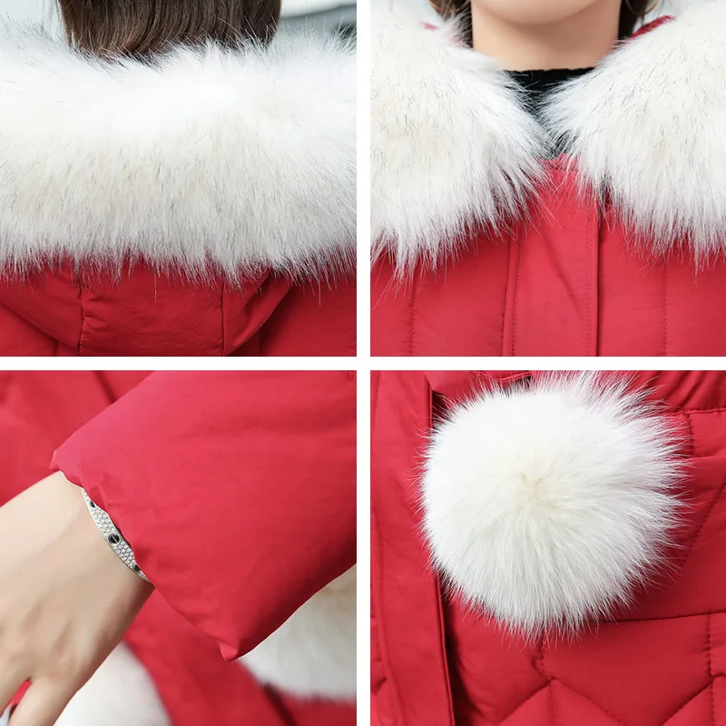 Top Trends: Thick Big Fur Women Long Down Parkas Slim Winter Jacket Women Hooded Coat New Cotton Padded Jackets Female Shoppable Styles