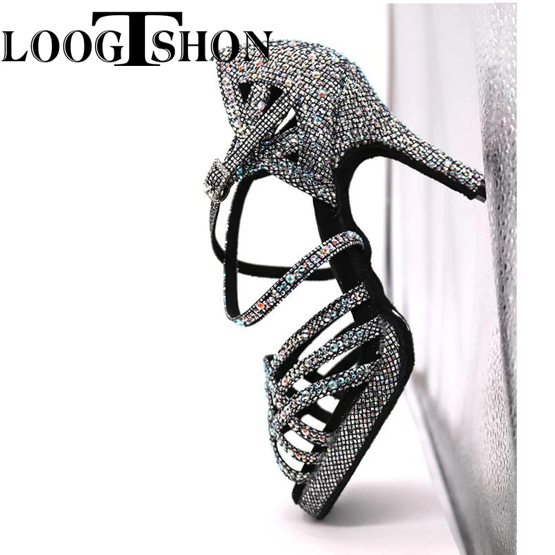 Top Trends: LOOGTSHON Wedding Shoes For Women Salsa Dance Shoes Woman Sandals With Platform Silver Dance Shoes Rhinestone Shoppable Styles - Image 5