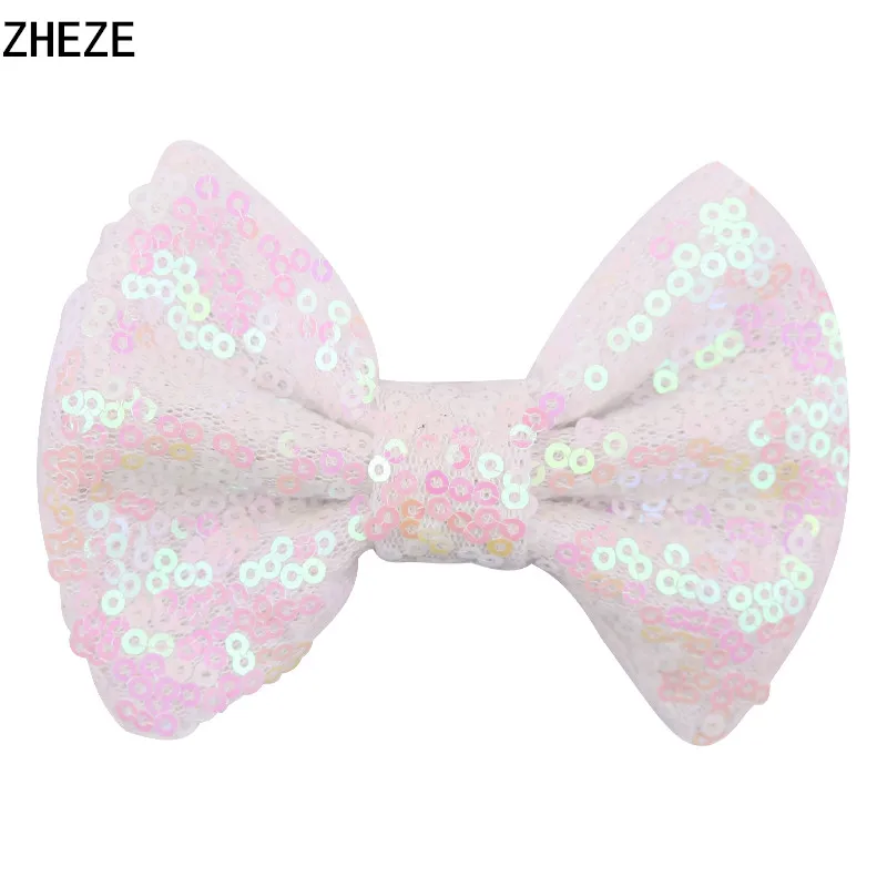 Top Trends: 10Pcs / Lot 71 Colors Chic 4" Sequin Hair Bow WIth / Without Clip Headband Kids Girls Glitter DIY Accessories For Women Shoppable Styles - Image 2