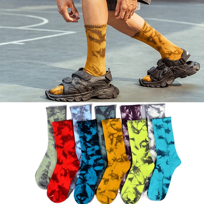 Top Trends: Men And Women Tie-dye Socks Spring And Autumn Ins Socks European And American Skateboard Socks Long Tube Couple Socks Shoppable Styles