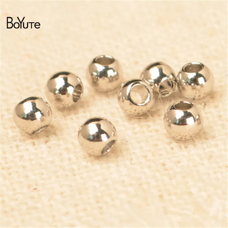 Top Trends: BoYuTe (100 Pieces / Lot) 2-2.5-3-4-5-6MM Round Metal Brass Solid Spacer Beads For Jewelry Making DIY Accessories Wholesale Shoppable Styles - Image 4