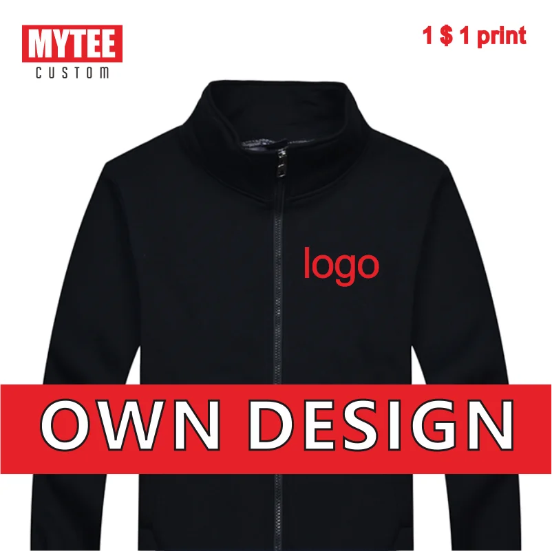 Top Trends: MYTEE Winter Thick Casual Stand-Up Collar Zipper Jacket Custom / Embroidery / Printing Company Brand Logo DIY Jacket Wholesale Shoppable Styles