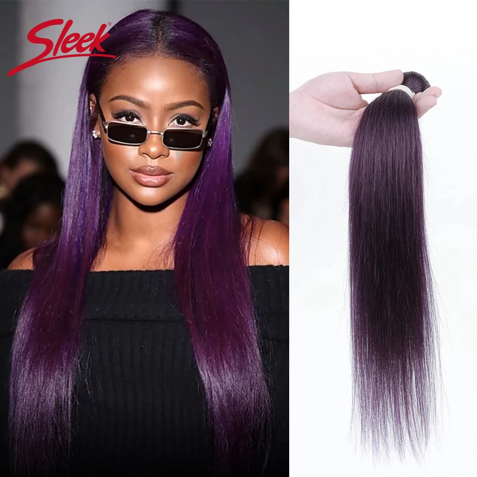 Top Trends: Sleek Brazilian Straight Hair Bundles Natural Purple Straight Remy Human Hair Bunles Deal For Black Women Shoppable Styles