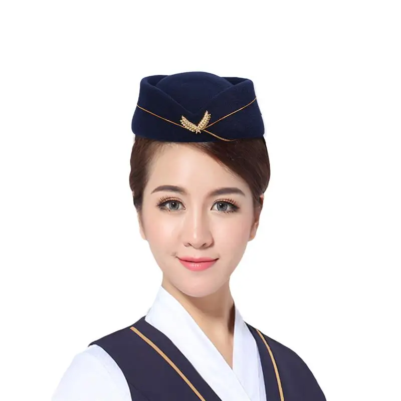 Top Trends: Women Air Stewardess Hat Woolen Flight Attendant Hat Stewardess Cap For Costume Cosplay Musical Performance - Size M(Red) Shoppable Styles