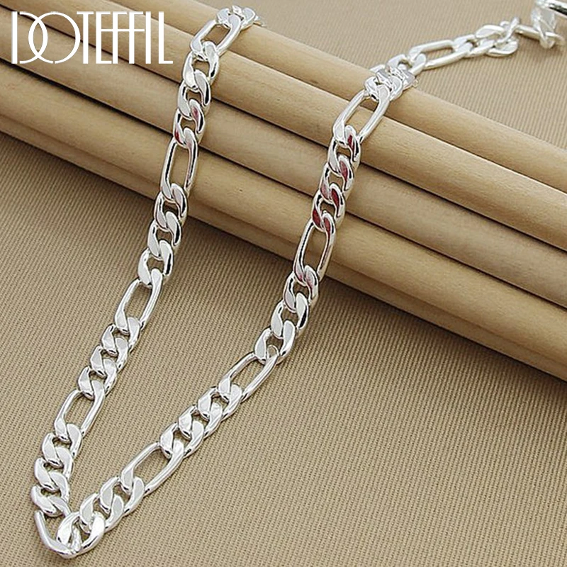 Top Trends: DOTEFFIL 925 Sterling Silver 8mm Chain Sideways Necklace Man Woman Senior Luxury Jewelry Statement Necklace Shoppable Styles