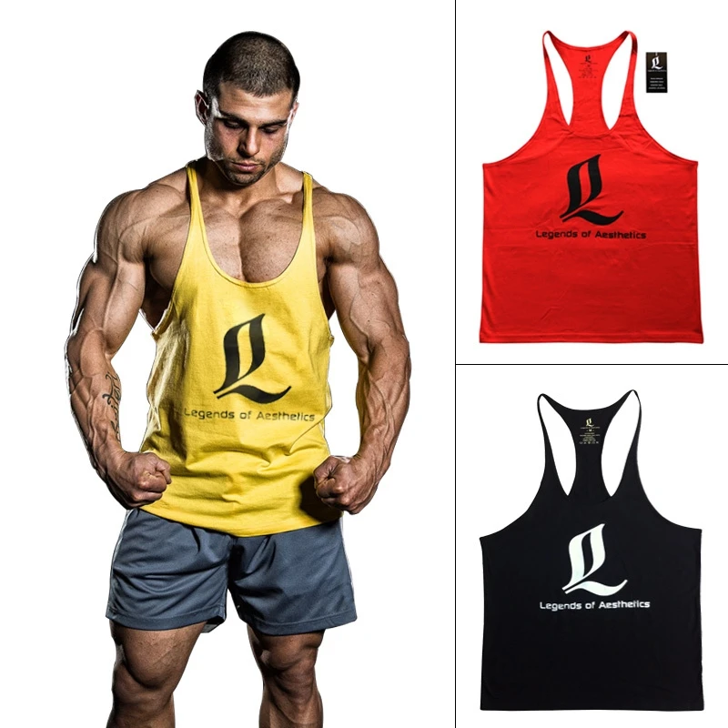 Top Trends: Men Gym Multicolor Muscle Tank Top Fitness Stringers Shirt Sports Y BACK Racer Clothes Shoppable Styles