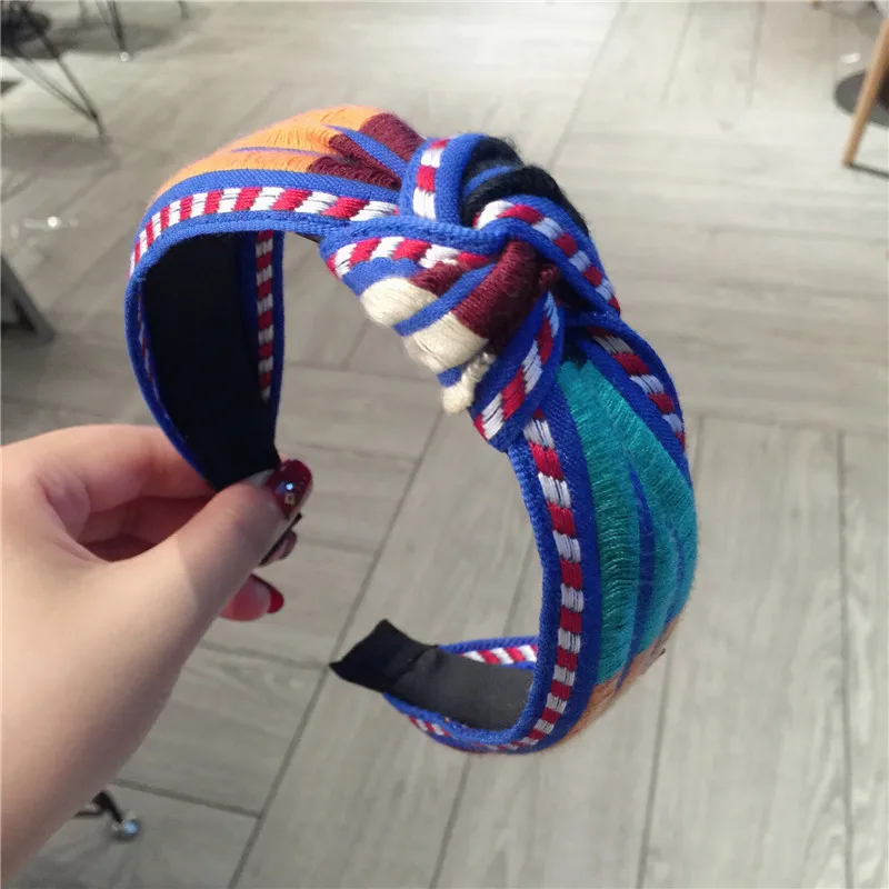 Top Trends: Colorful Embroidery Flower Hairbands For Women Korea Hair Accessories Knot Hair Band Crown Flower Headbands Head Wrap Ms Shoppable Styles - Image 2