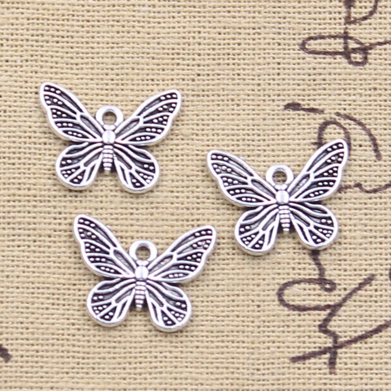 Top Trends: 20pcs Charms Lovely Butterfly 14x18mm Antique Bronze Silver Color Pendants Making DIY Handmade Tibetan Finding Jewelry Shoppable Styles