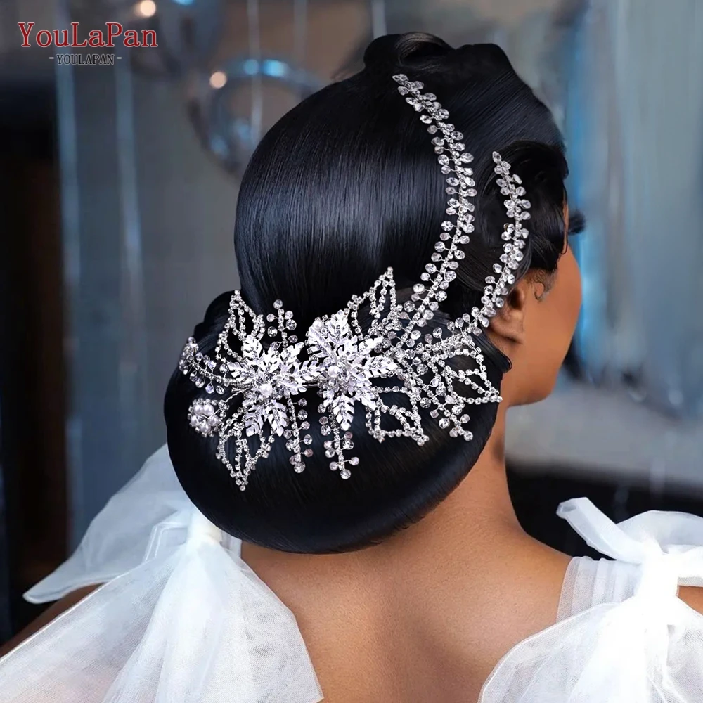 Top Trends: TOPQUEEN HP254 Bridal Side Clip Wedding Tiara Bridal Hairpins Handmade Rhinestone Women Headwear Alloy Flower Bride Headdress Shoppable Styles