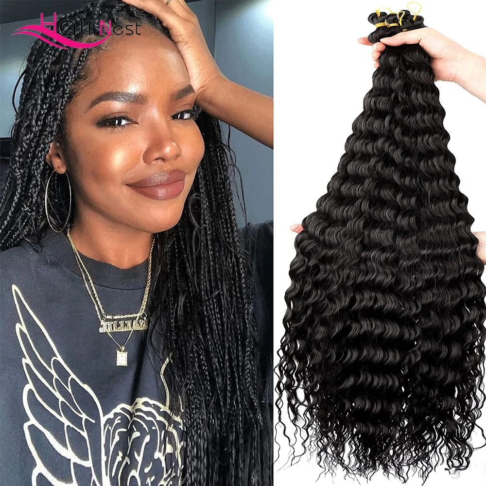 Top Trends: 32 Inch Synthetic Long Deep Wave Twist Crochet Hair Soft Natural Water Wave Curly Wavy Crochet Braid Hair Extensions For Women Shoppable Styles