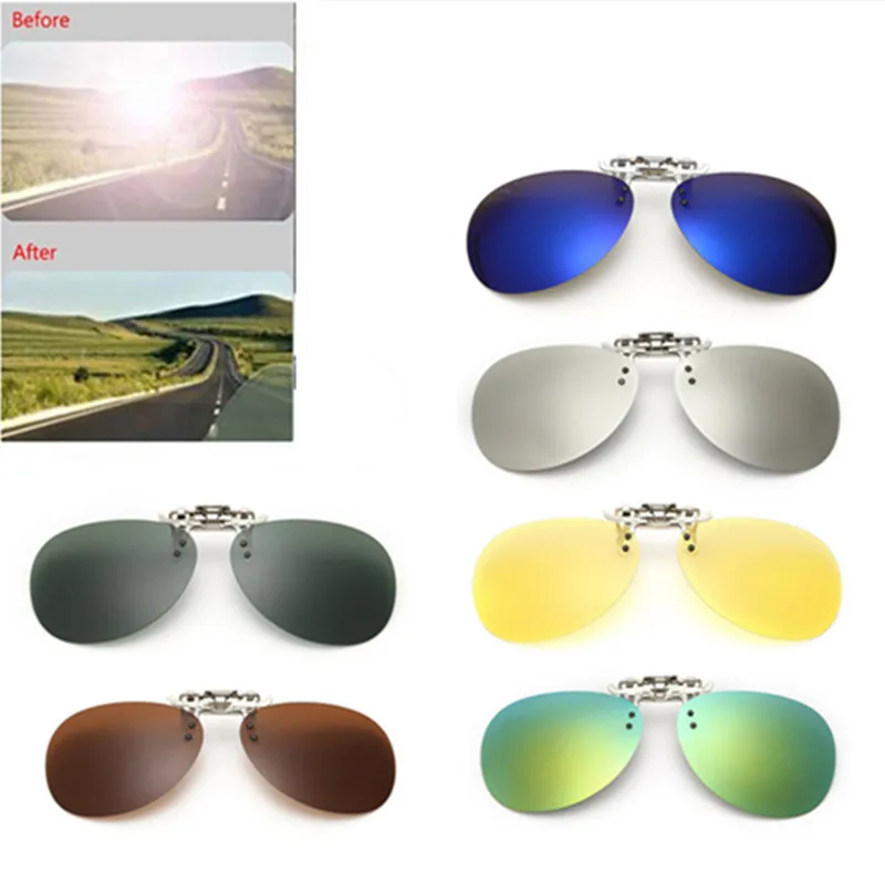 Top Trends: Polarized Clip On Sunglasses Unisex Photochromic Car Driver Goggles Night Vision Glasses Anti Glare Vintage Lens Clip Glasses Shoppable Styles