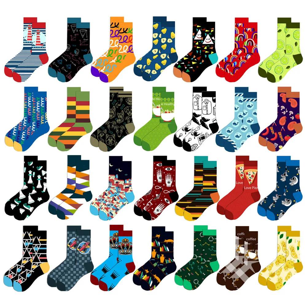 Top Trends: Brand Men's Socks Happy Socks Space Astronaut Color Combed Cotton Leisure Harajuku Skateboard Winter Thermal Cotton Socks Shoppable Styles - Image 4